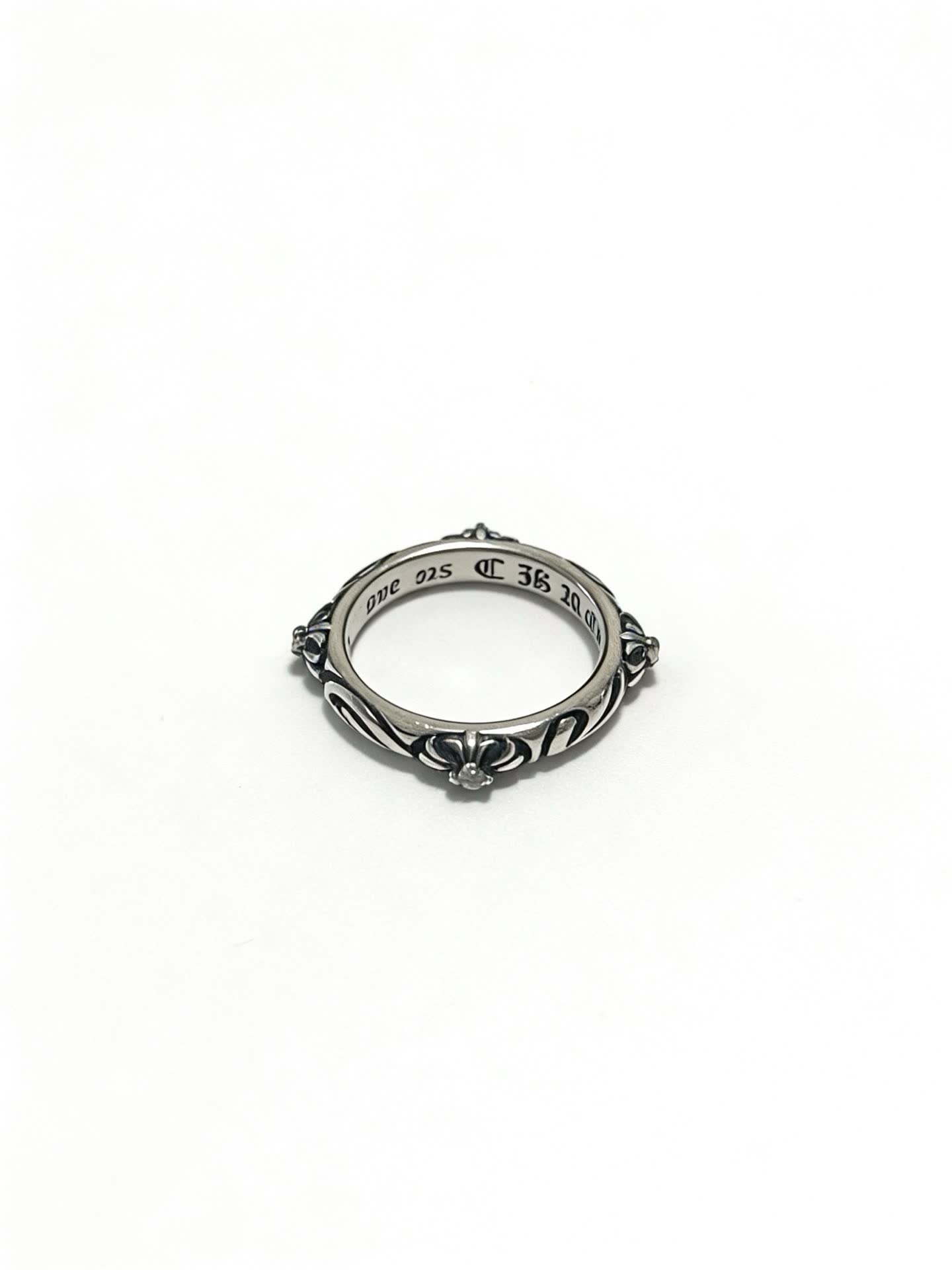 Chrome Hearts Sterling Silver Ring with Floral Design